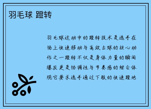 羽毛球 蹬转
